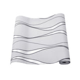 Light Grey Modern Geometric Wavy Striped Wallpaper