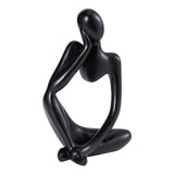 Black Thinker Resin Tabletop Abstract Decor