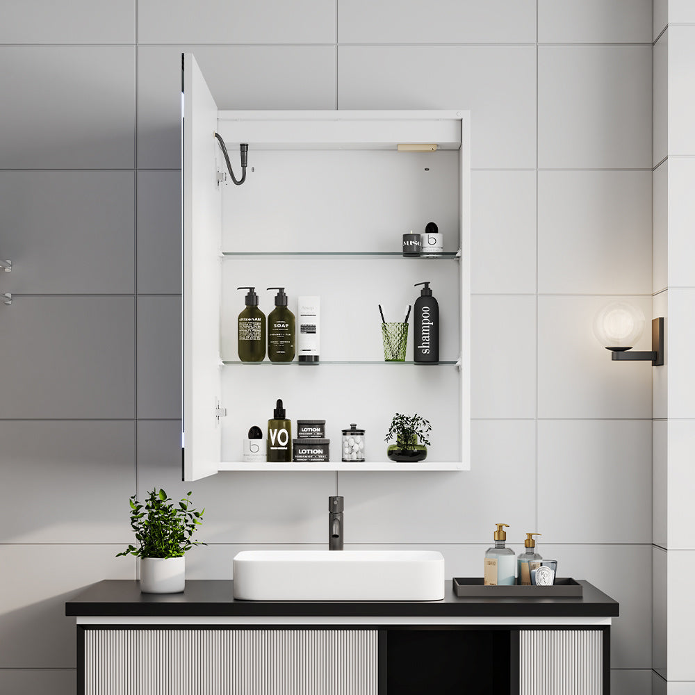 LED Bathroom Mirror Cabinet Single Door 50x13x70cm