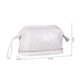 White Double Tier Large Travel Makeup Bag