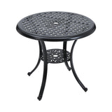 Cast Aluminum Patio Dining Table with Umbrella Hole