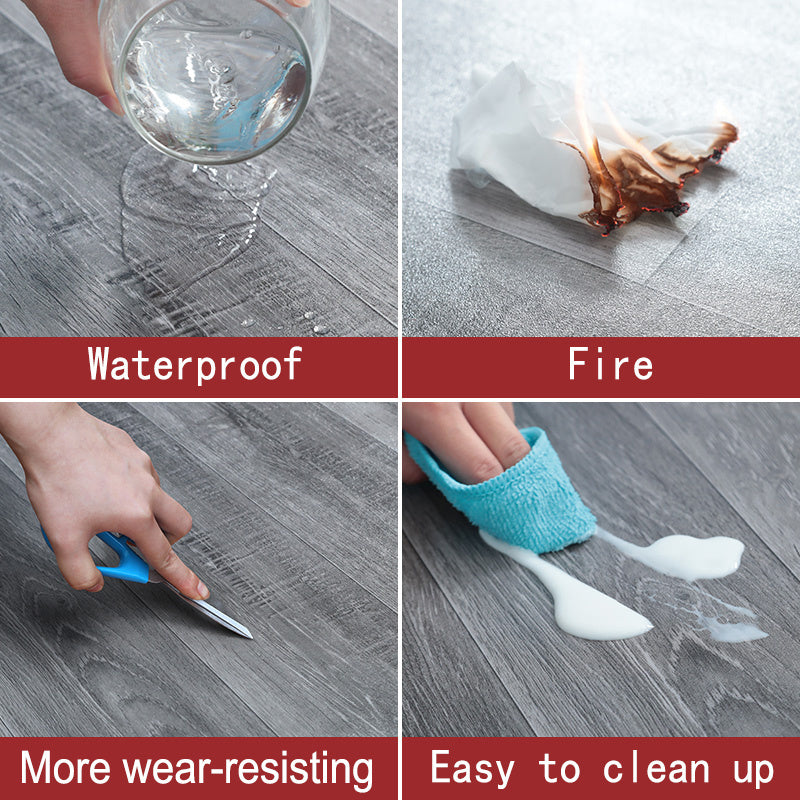 Set of 36 Planks PVC Self-stick Waterproof Floor Flooring Plank, Light Grey