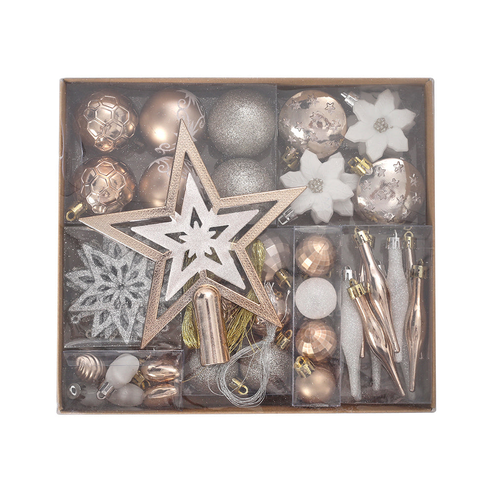 White 58Pcs Shatterproof Hanging Balls for Xmas Tree