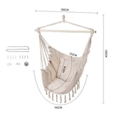 White Garden Hanging Canvas Hammock Swing Chair