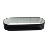 Anthracite 240cm Oval Shaped Galvanized Steel Raised Garden Bed