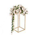 Metal Rectangular Flower Stand Pedestal Wedding Party Ornament