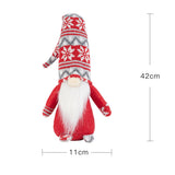 Set of 2 Christmas Gnome Dolls Red and Grey Festive Home Decorations