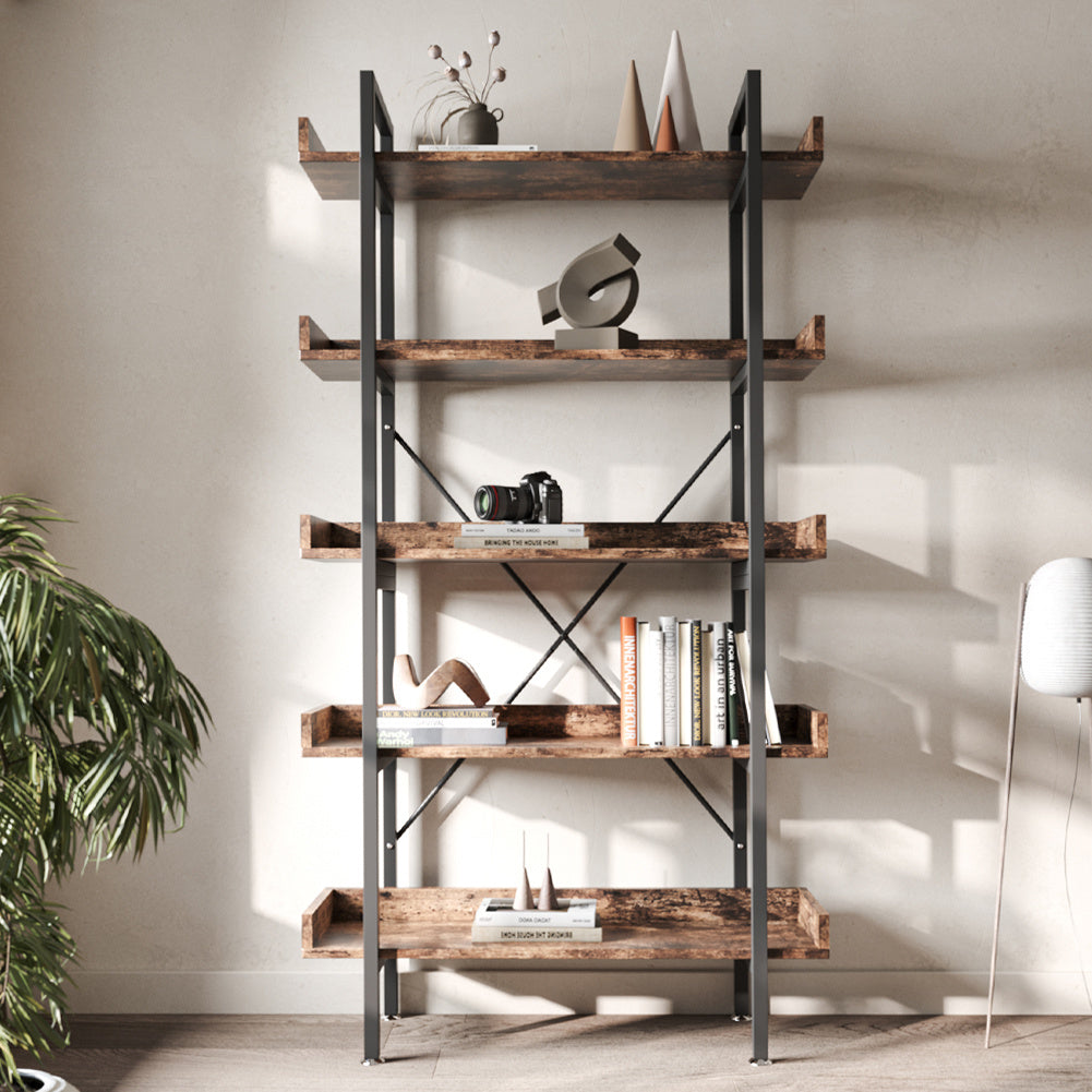 5-Tier Industrial Storage Shelf MDF and Metal Shelving Unit