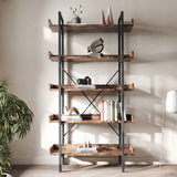 5-Tier Industrial Storage Shelf MDF and Metal Shelving Unit