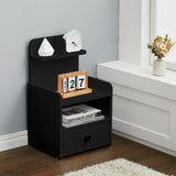 Wood Bedside Table Nightstand with Shelf and Drawer Storage