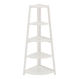 5-Tier Ladder Shaped Corner Shelf E1 MDF White Storage Unit