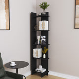 5-Tier Corner Bookshelf Space-Saving MDF Bookcase Storage Shelf