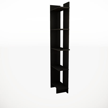 5-Tier Corner Bookshelf Space-Saving MDF Bookcase Storage Shelf