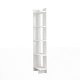 5-Tier Corner Bookshelf Space-Saving MDF Bookcase Storage Shelf
