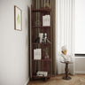 5-Tier Corner Bookshelf Space-Saving MDF Bookcase Storage Shelf
