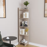 5-Tier Corner Bookshelf Space-Saving MDF Bookcase Storage Shelf