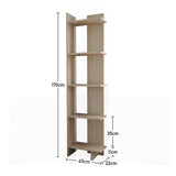5-Tier Corner Bookshelf Space-Saving MDF Bookcase Storage Shelf