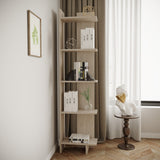 5-Tier Corner Bookshelf Space-Saving MDF Bookcase Storage Shelf