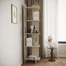 5-Tier Corner Bookshelf Space-Saving MDF Bookcase Storage Shelf