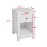 Wooden Bedside Table with Drawer Shelf Storage