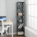 5 Tier Modern Wood Corner Standing Storage Shelf