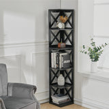 5 Tier Modern Wood Corner Standing Storage Shelf