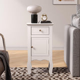 Wooden Bedside Table Nightstand with Drawer and Cabinet Storage