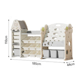 Large Kids Toy Storage Unit with 17 Bins & 4-Tier Treehouse Bookshelf