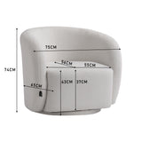 Teddy Fleece Swivel Tub Chair Cozy Barrel Back Accent Armchair