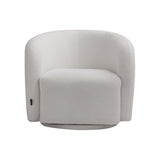 Teddy Fleece Swivel Tub Chair Cozy Barrel Back Accent Armchair