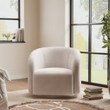 Teddy Fleece Swivel Tub Chair Cozy Barrel Back Accent Armchair