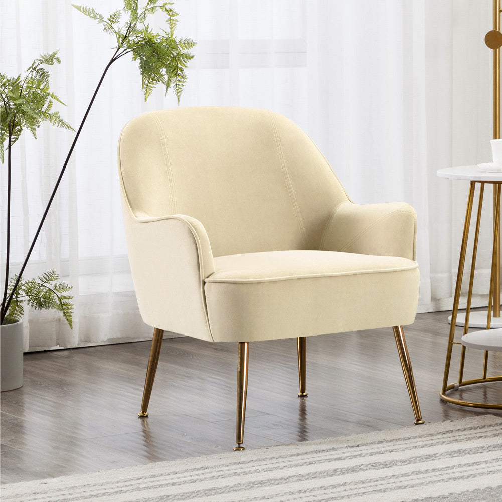 Modern Velvet Upholstered Armchair Comfortable Leisure Chair