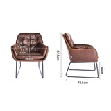 Modern Upholstered Armchair with Metal Base Comfortable Lounge Chair