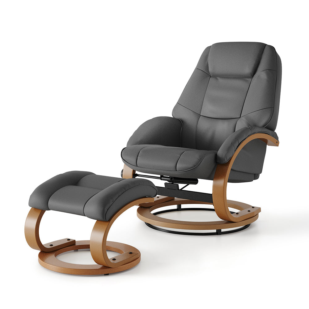 Ergonomic Reclining Office Chair PU Leather Swivel with Footrest