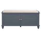 Shoe Storage Bench Cabinet With Seat Wooden Shutter Doors Hallway Organiser