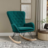 Chic Rocking Chair with Faux Wool Upholstery Adjustable Cushion Metal Frame