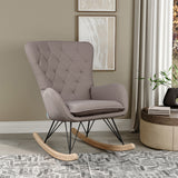 Terry Cloth Upholstery Rocking Chair with and Removable Sponge Cushion