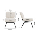 Nordic Faux Wool Accent Leisure Chair with Metal Frame