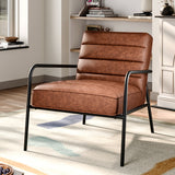 Chic Armchair with Metal Frame PU Upholstery