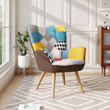 Tufted Linen Armchair Modern Accent Chair