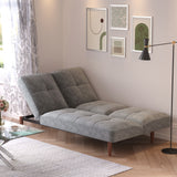 Grey Faux Suede 3 Seater Upholstered Sofa Bed