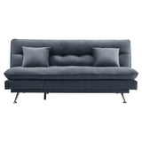 Grey Fabric Sofa Bed 2 Seater Convertible Sofa with Tufted Design