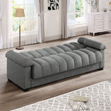 Grey Fabric Sofa Bed with Pillows Modern Sleeper Sofa