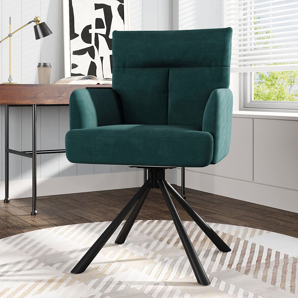 Modern Ergonomic Swivel Armchair Plush Upholstered Accent Chair