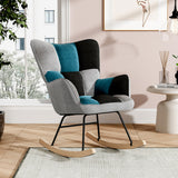 Tufted Sherpa Upholstered Rocking Chair Modern Cozy Rocker