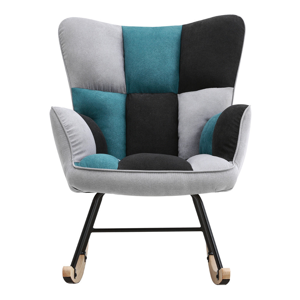 Tufted Sherpa Upholstered Rocking Chair Modern Cozy Rocker