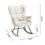 Tufted Sherpa Upholstered Rocking Chair Modern Cozy Rocker