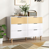 White Contemporary Wooden Storage Cabinet with 6 Drawers Bedroom Chest of Drawers