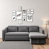 Dark Grey3 Seater L Shaped Sofa Bed with Storage Pull Out Fabric