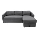 Dark Grey3 Seater L Shaped Sofa Bed with Storage Pull Out Fabric